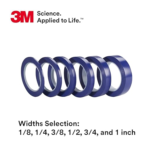 3M Vinyl Tape 471+, 3/4 in x 36 yd, Indigo, 1 Roll, Fine Line Tape for Paint Masking Striping, Color Separation and Complex Designs, High-Temperature, Stretch