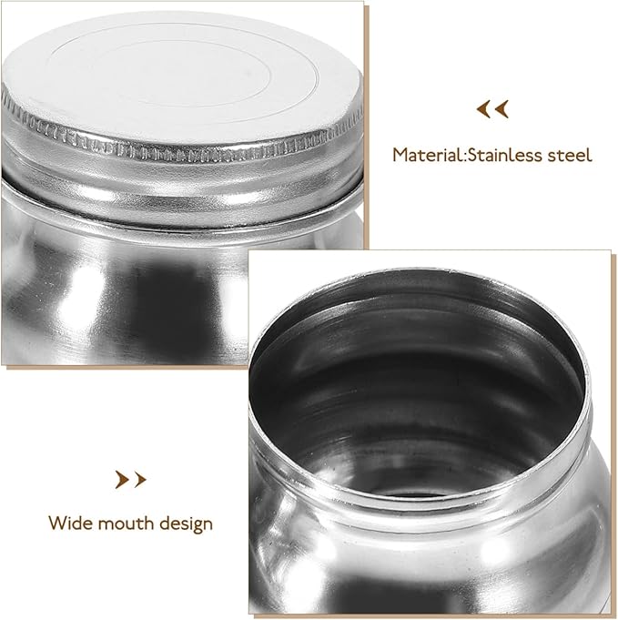Stainless Steel Color Kettle with Lid 2Pcs Small Portable Paint Mixing Cups for Acrylic Oil Watercolor Solvent Art Palette