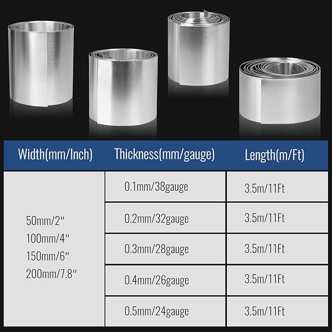 Aluminum Flashing Roll，Aluminum Sheet Roll 3500x200x0.3mm(LxWxT) Applicable to Various House Repair and DIY Projects