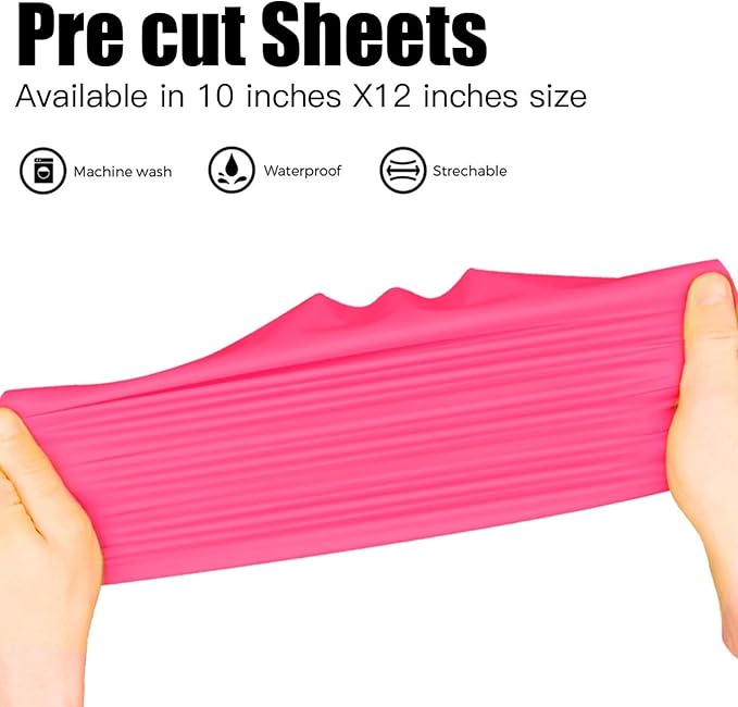 JANDJPACKAGING Neon Pink HTV Heat Transfer Vinyl - 10 Pack HTV Vinyl Compatible with Cricut Cutting Machine, Silhouette Cameo, Bonus PTFE for Heat Press Machine
