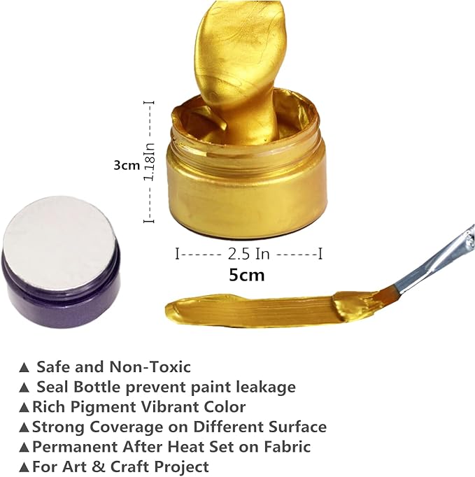 Shimmer Blue Metallic Acrylic Paint Metallic Chalk Paste 1.7oz/50ml, Ideal for Wood/T-Shirts/Glass/Stone, DIY Crafts Projects Glitter Pearlescent Golden Pigment Suitable for Beginners Artists