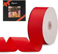 LIUYAXI 2" X 50 Yards Solid Red Grosgrain Ribbon, Perfect for Crafts, Wedding Decor, DIY Hair Accessories, Sewing, Christmas Gift Package Wrapping and More