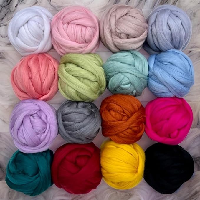 Revolution Fibers Dyed Corriedale Wool | 8.2 Ounces of Premium Combed Wool Top | 26 Micron, 100% Pure Corriedale Wool Roving, Ethically Sourced (Mallard Green)