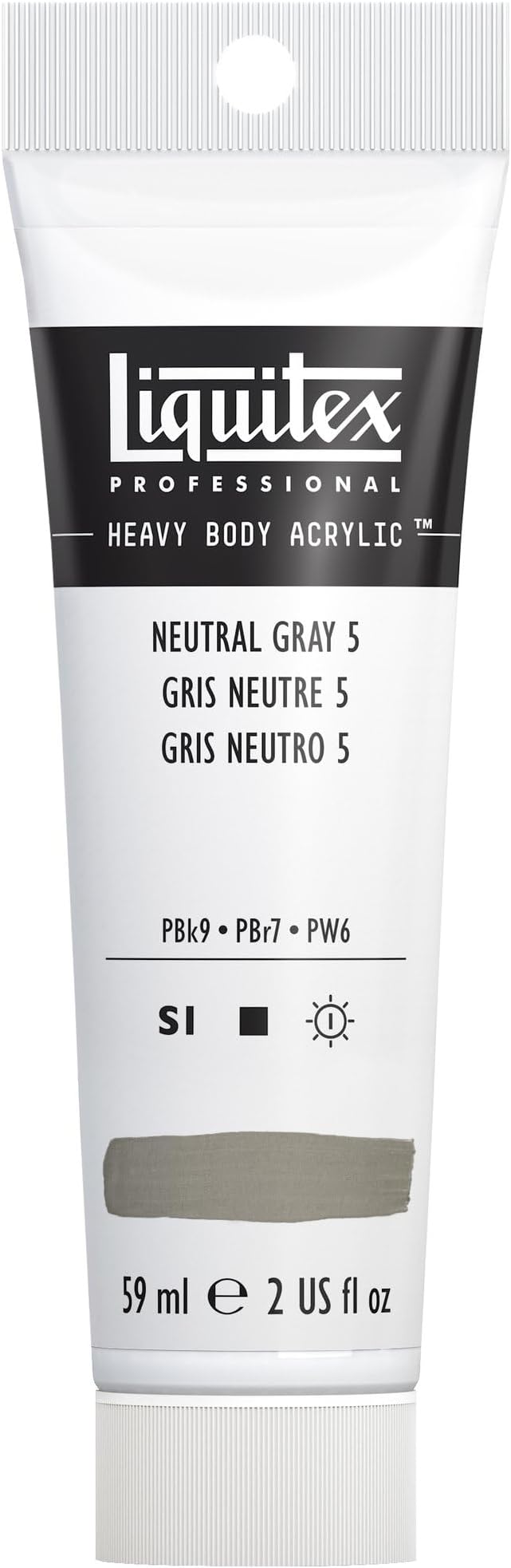 Liquitex Professional Heavy Body Acrylic Paint, 2-oz (59ml) Tube, Neutral Gray Value 5/Mixing Gray