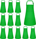 12 Pack Kids Apron Bulk with 2 Pockets Adjustable Chef Art Apron Kids Painting Aprons for Cooking Baking Painting Crafting Grilling Activity（Green）
