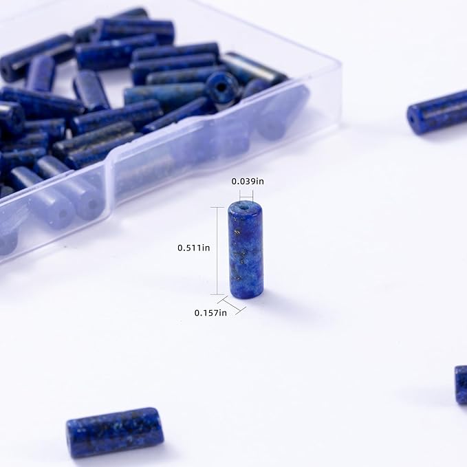 Natural Lapis Lazuli Cylinder Tube Beads 4x13mm 38cm/str Loose Semi Gemstone Stone Beads for Making Bracelets Necklace Earrings