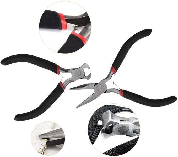 Zipper Repair Kit 197 Pcs, Zipper Replacement with Two Installation Pliers for Sleeping Bags, Jacket, Tent, Luggage, Backpacks