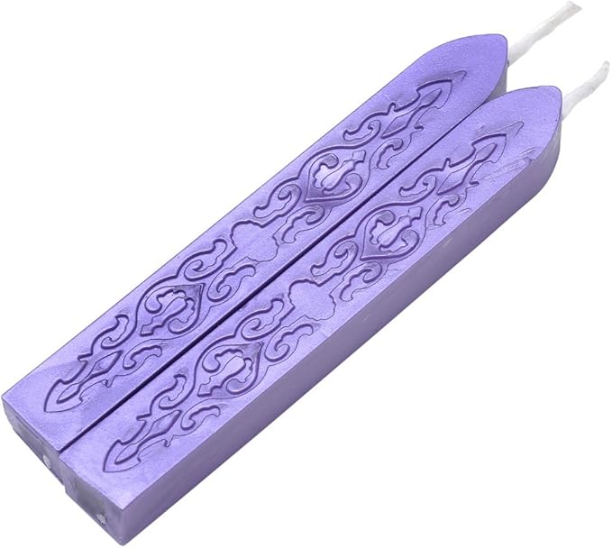 Yoption 5 Pcs Totem Fire Manuscript Sealing Seal Wax Sticks with Wicks Cord Wick Sealing Wax for Postage Letter Retro Vintage Wax Seal Stamp (Purple)