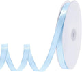 120 Yards Blue Ribbon 3/8 Inch Light Baby Blue Ribbon Thin Crafts Satin Ribbons for Baby Shower Cake Bows Hair Wedding Gift Wrapping Basket String Cake Christmas Decorations