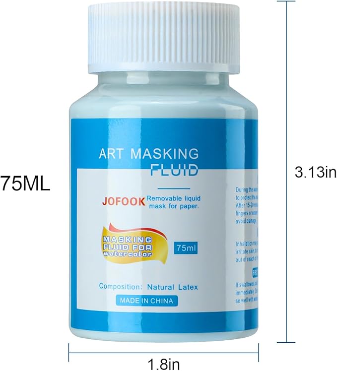 Liquid Latex Art Masking Fluid(5.3 fl oz) for Watercolor, Gouache Painting, Ink & Illustration, Arts Projects & Crafts Supplies Drawing Gum,Set of Two Bottles, Blue