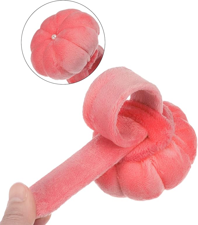 HARFINGTON Wrist Pin Cushions Band Sewing Needle Cushion Needle Holder Pincushions with Adjustable Strap Fit All Wrist Sizes for Sewing Quilting Needlework Crafts, Watermelon Red