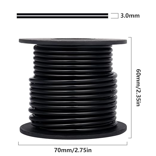 Aluminum Craft Wire, 32.8 Feet 3.0 mm/ 8 Gauge Black Bendable Soft Metal Aluminum Wire Roll Bulk for DIY Crafts Sculpting Jewelry Making