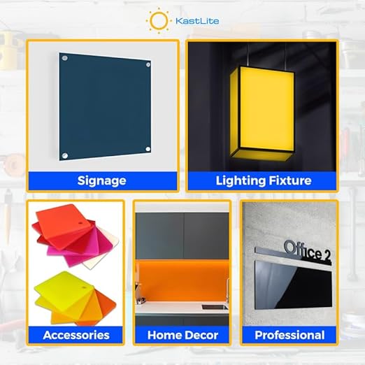 KastLite Colored Acrylic Sheets Nominal 12" x 18" - Plastic Sheet Easy to Cut, Saw, Shape, Laser Cut - Ideal for Arts & Crafts & DIY Projects- Durable, Lightweight, Scratch Resistant - Black 4 Pack