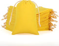 Velvet Drawstring Jewelry Bag, 50Pcs Yellow Coin Pouch, 4x6 Dice Bag, For Wrapping Halloween Party Favors, Small Jewelry, Small Bussiness, Palm Crosses, Pendents, Bracelet