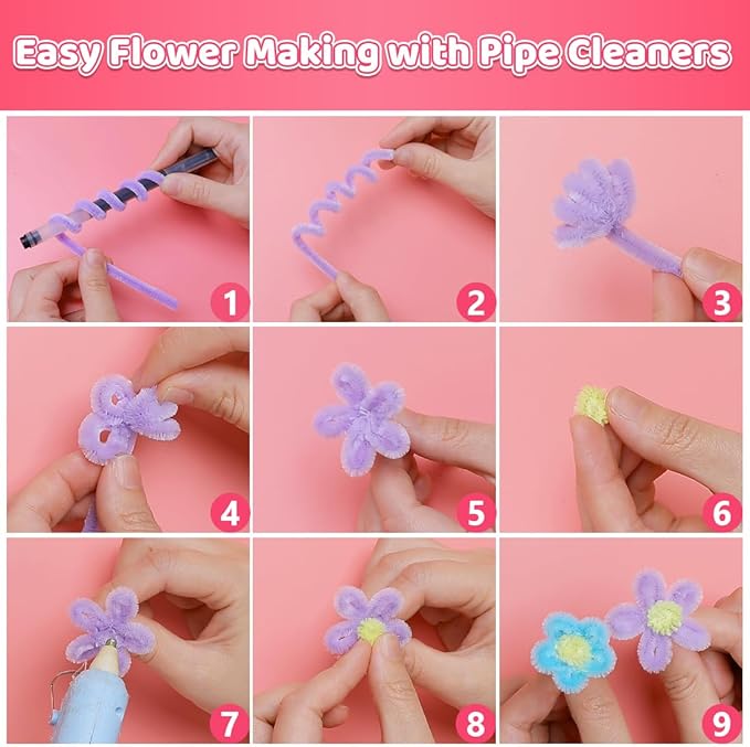 IOOLEEM Pipe Cleaners, 200pcs Light Yellow, Flower Making Arts and Craft Supplies, Ideas for Art Project Activity.