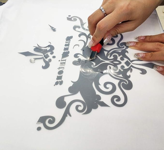 Guangyintong Heat Transfer Vinyl Silver HTV Rolls, 12" x 10ft Iron on Vinyl for T-Shirts, Matte Surface HTV for All Cutter Machine, Easy to Cut & Weed for Heat Vinyl DIY Design