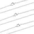 Wholesale 12 PCS Silver Plated Solid Brass Fine Flat Cable Chains Bulk for Jewelry Making 18-30 inches (24 Inch(2MM))
