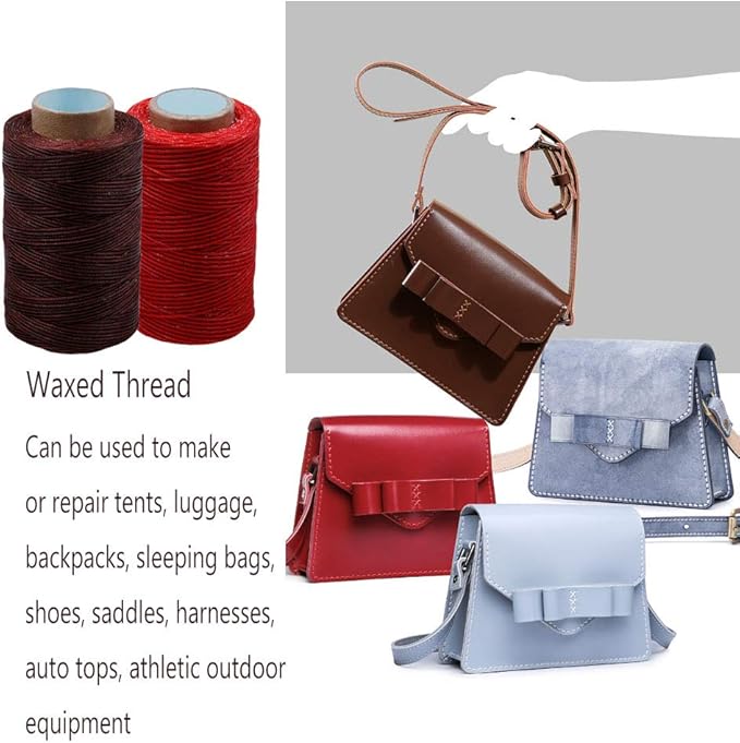 MIUSIE Colorful 284Yards Leather Sewing Waxed Thread-Practical Long Stitching Thread for Leather Craft DIY/Bookbinding/ Shoe Repairing/Leather Projects