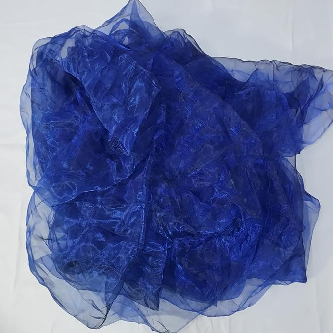 Two-Tone Iridescent Holographic Organza Fabric - 11 Yards | Lightweight Sheer Gauze Voile Tulle | for Dresses, Party Decor, DIY Crafts, Shiny Backdrops(Sapphire Black)