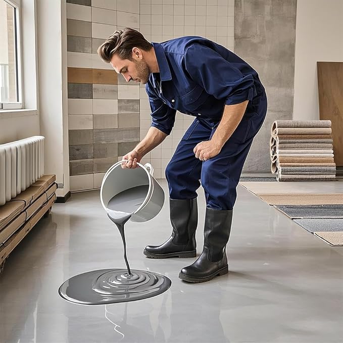 Epoxy Colored Sand Floor Paint, Epoxy Floor Paint for Concrete, High Gloss Marble Effect Coating, Waterproof Non-Slip Concrete Paints, Suitable for Indoor/Outdoor Use (Yellow,640 oz/20 kg)