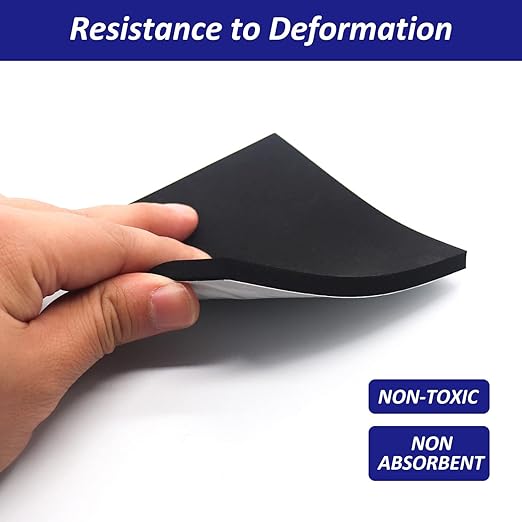 Foam Padding Sheets with Adhesive Backing - 1/4" Thick Self Stick Neoprene Insulation Foam,1/4 Inch Thick X 4 Inch Long X 4 Inch Wide (4, 1/4Inch x 4Inch x 4Inch)