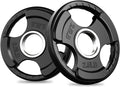 RitFit Olympic Rubber Grip Plates for Barbell, 2-Inch Weight Plates for Weightlifting and Strength Training in Home & Gym, Single, Pair and Sets(2.5/5/10/25/35/45 LB)