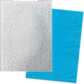 ALIBBON Cirrus Leaves Plastic Embossing Folders for Card Making, Oval Frame Background Template Molds Embossing Folders for DIY Scrapbooking Craft Photo Album Decorations