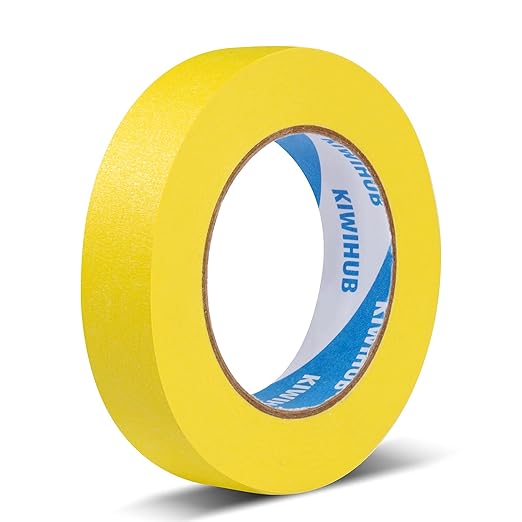 Yellow Painter's Tape,1 inch x 60 Yards - Medium Adhesive Masking Tape for Painting,Labeling,DIY Crafting,Decoration and Medium Adhesive Masking Tape for Painting,Labeling,Automotive Refinish