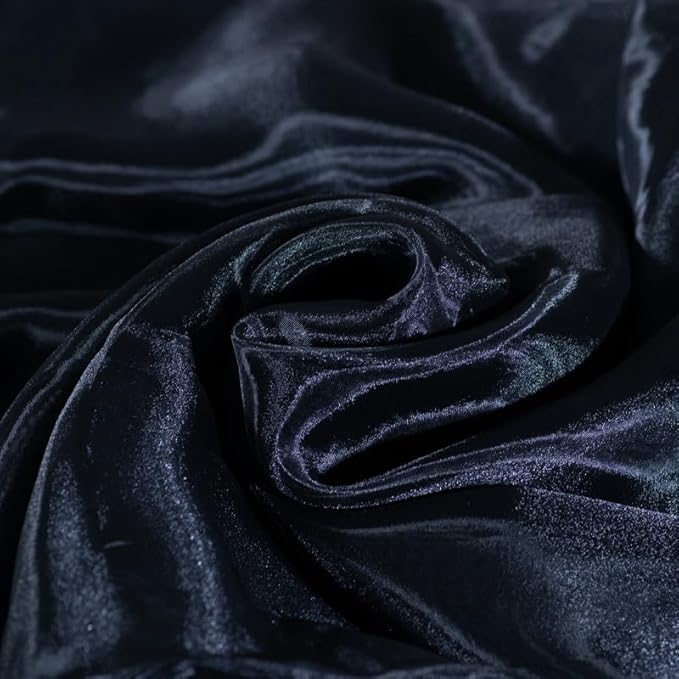Fynite Black Organza Fabric by The Yard | 20 Yard Long | 44" Wide | Bridal Soft Sheer Organza Tulle for DIY Wedding Dress Fashion Craft Decorations