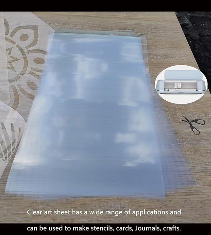 Transparent Blank Mylar Stencil Sheets for Cutting, 16" x 24" 7.5 mil/0.19mm Thick 8 Sheets.Gift, Acetate Template Material, Craft Plastic Sheets (16×24” /7.5 mil)