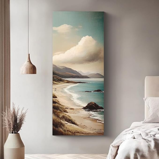 PHOENIX 8x24 Inch 3 Pack Gallery Canvas -1.5 in Thick Long Skinny Canvases for Painting - Deep Edge 100% Cotton 11 Oz. Gesso Primed White Blank Professional Canvas Oil & Acrylic Paints