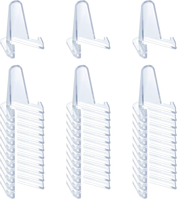 36 PCS Acrylic Display Holder Clear Display Easel Stands for Coins Capsules Phone Medals Stones Cards (Medium)