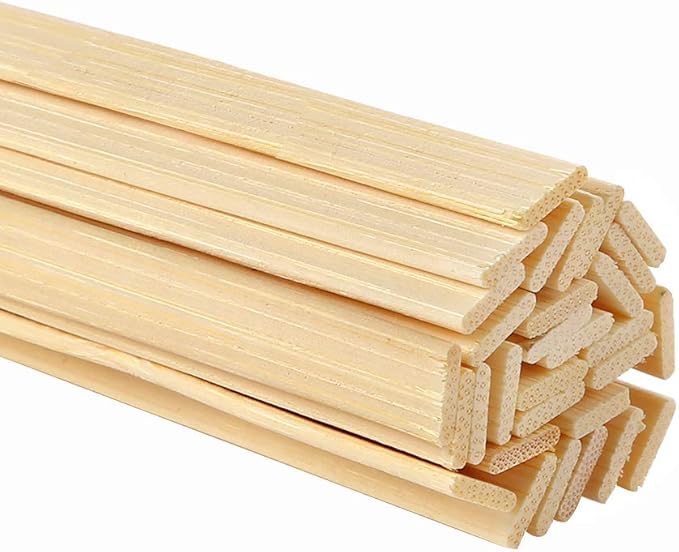 Pllieay 60 Pieces Wooden Sticks for Crafts, Bamboo Sticks Wooden Craft Sticks Extra Long Sticks for Crafting (15.75 Inches Length × 0.35 Inches Width)