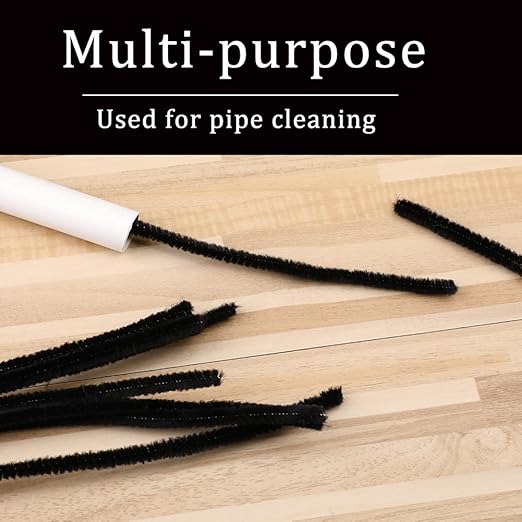 110 PCS Black Pipe Cleaners - Bulk Art & Craft Pipe Cleaners Chenille Stem for Creative Home Decoration and Arts Crafts