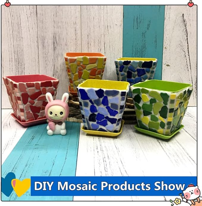 1.1LB Irregular Ceramics Mosaic Tiles, Mosaic Pieces Stones for DIY Mosaic Making Craft Hobby Arts Home Wall Decoration (Yellow)