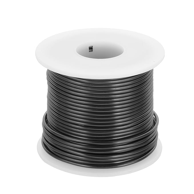 MECCANIXITY 12 Gauge Anodized Aluminum Craft Wire Bendable Bonsai Training Wire 98 Feet 2mm for Sculpting Crafts Wreath Floral Beading Jewelry Making, Black