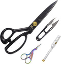BIHRTC Sewing Scissors Stork Scissors for Fabric Scissors Heavy Duty Stainless Steel 9 Inch Professional Tailor Shears Set for Tailoring Sewing Dressmaking Quilting Sharp Scissor Pack of Tape Measure