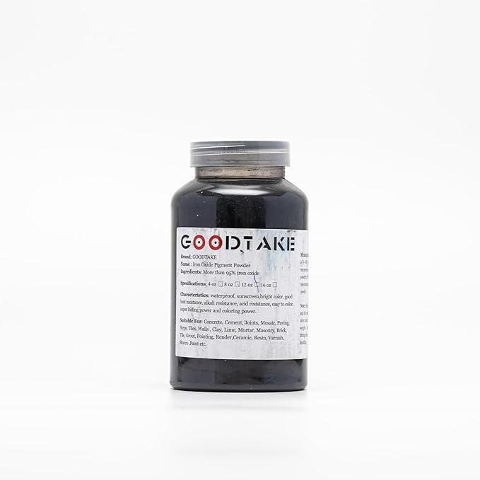 GOODTAKE Concrete Pigment, Dark Grey Iron Oxide Powder, Concrete Cement Dye Color Pigment for Pastel Tile Paint Cement Mortar Grout (Dark Gray,2 Pounds)