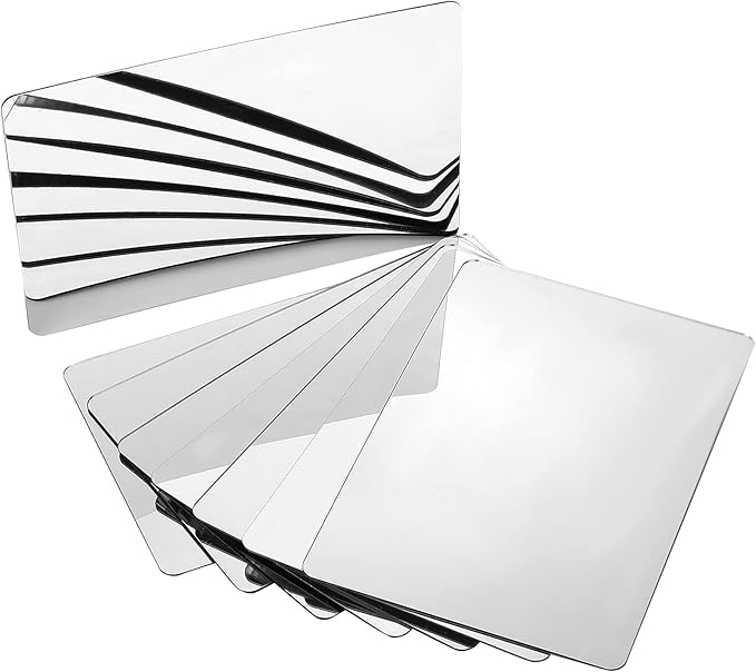 Marsui 32 Pieces Shatter Proof Plastic Mirror Craft 4 x 6 Inch Small Mirror Tiles Bulk with Soft Round Corners Double Sided Protective Film Reflector Sheets Art Craft Supply for Bathroom Home Decor