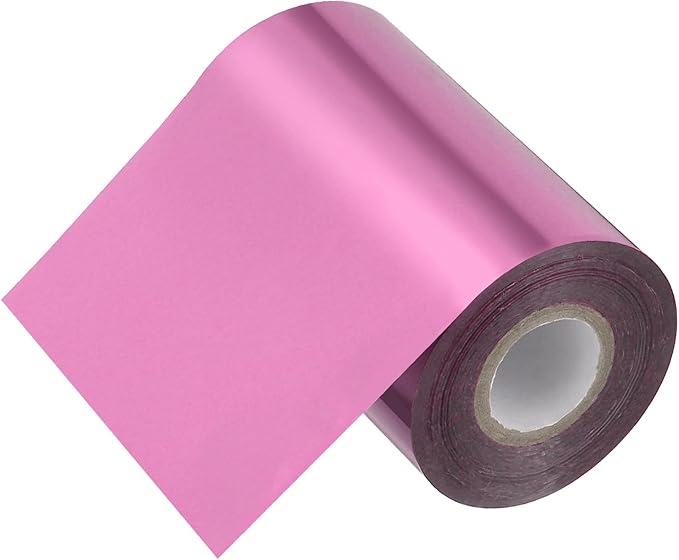PATIKIL 4"x400Ft Hot Stamping Foil Paper, Heat Transfer Hot Stamping Paper Foil Roll for Leather DIY Logo Decor Craft Gift Package Scrapbook Card, Pink