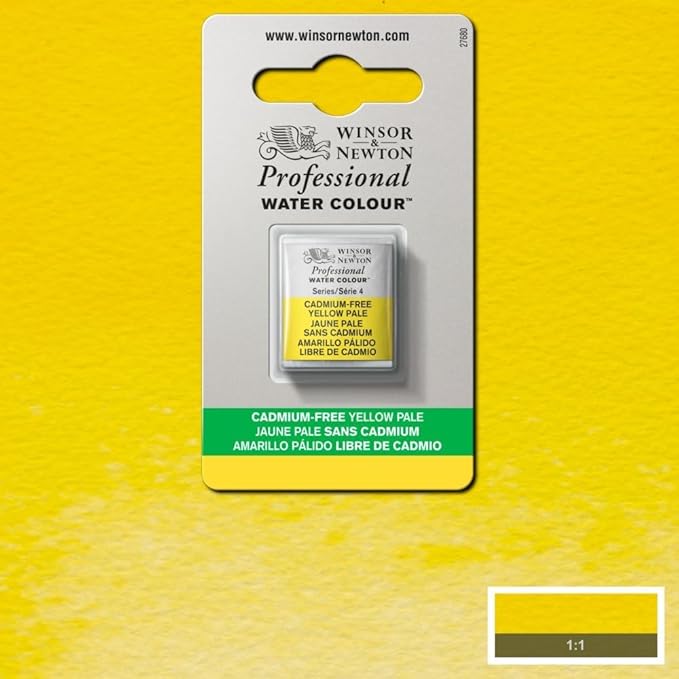 Winsor & Newton Professional Water Colour Paint, Half Pan, Cadmium-Free Yellow Pale