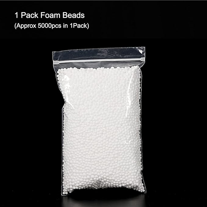 MECCANIXITY Foam Beads Foam Balls 4-6mm for Wedding and Party Decorations, Tiny Packing Balls, Arts DIY Crafts Supplies (White,1 Pack Approx 5000pcs)