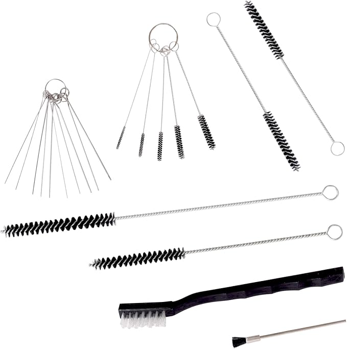 17pcs Multi-Purpose Spray Gun Cleaning Kit,Nylon Brushes Paint Gun Cleaning Kit Airbrush Cleaning Brushes & Needles for Clean Airbrush Nozzles,Tattoo Equipment (21)