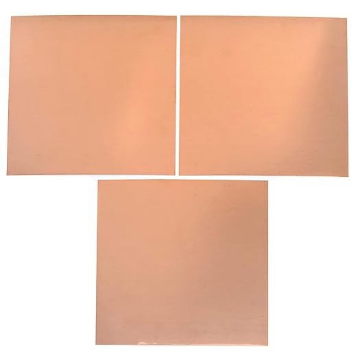 EAGLE 1: 12" x 12" 26 Gauge Sheet Metal Squares (3 Pack Per Order, Multiple Colors) Great for Arts, Crafts, DIY Home or Work Projects (6" X 6", Copper)