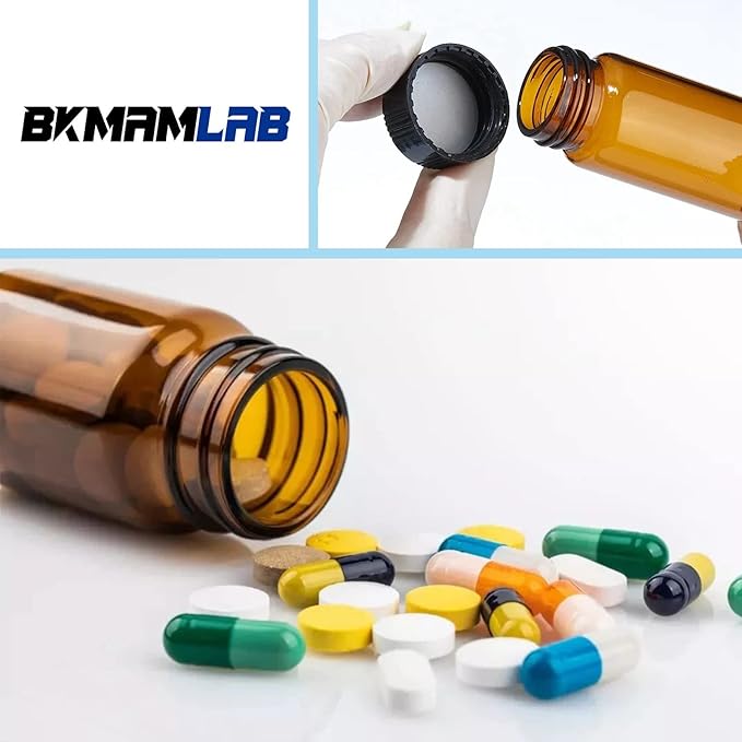 10ml Amber Small Glass Vials 50pcs with Screw Caps(50pcs)