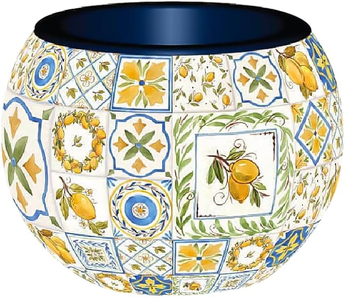 PieceRelax 3D Puzzle Planter - Retro Tiles - Danish Folklore Style, Home Decor Flower Pots for Indoor Cactus, Succulents Pots [K1104]