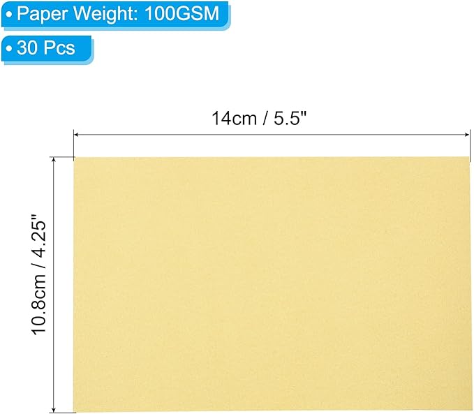 PATIKIL 30 Sheets Vellum Paper 4.25x5.5inches, Vellum Printable Translucent Paper 100GSM Colored for Invitations Laser Inkjet Printing Card Making Crafting Wedding Tracing, Gold Tone