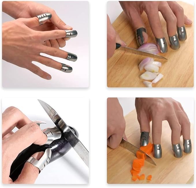8Pcs Finger Guards for Cutting, Knife Cutting Protector Finger Kitchen Tool Hand Guard Finger Protector Kitchen Finger Nail Protector Hand Cut Guard Kitchen Finger Cutting Protector