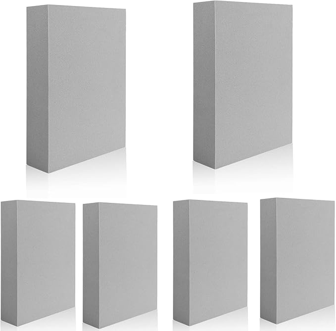 BAOFALI 6 Pcs Stamping Foam Grey Moldable Foam Stamps Plastic Dry Foam Stamp Pad Cut and Dry Foam Stamping Foam Block for Sculpture, Modeling, DIY Arts and Handicrafts Projects