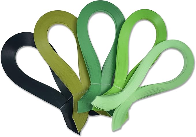 CrafTreat Green Quilling Paper Strips for Craft Work - 500 Quilling Strips 3mm 30 CM Length - Paper Quilling for Decorating Cards, Gift Bags, Picture Frames and Scrapbooking